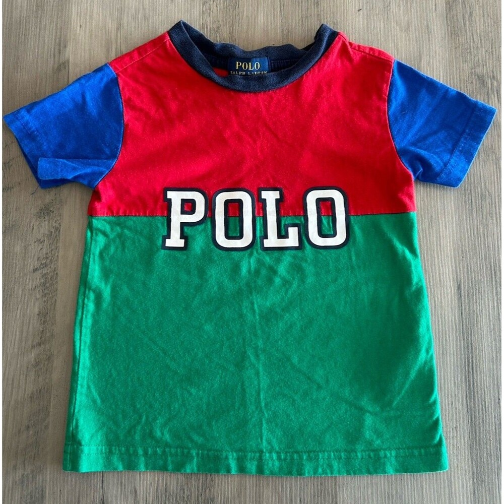 Polo Ralph Lauren Preppy Color Block Graphic T-shirt Boys Size 2T
